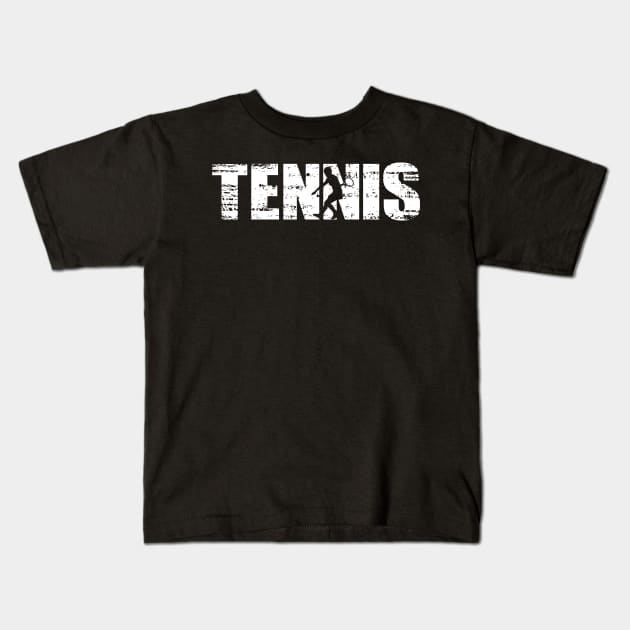 Distressed Look Tennis Gift For Tennis Players Kids T-Shirt by OceanRadar